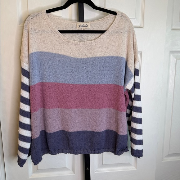 Listicle Multicolor Striped Sweater - Picture 2 of 4